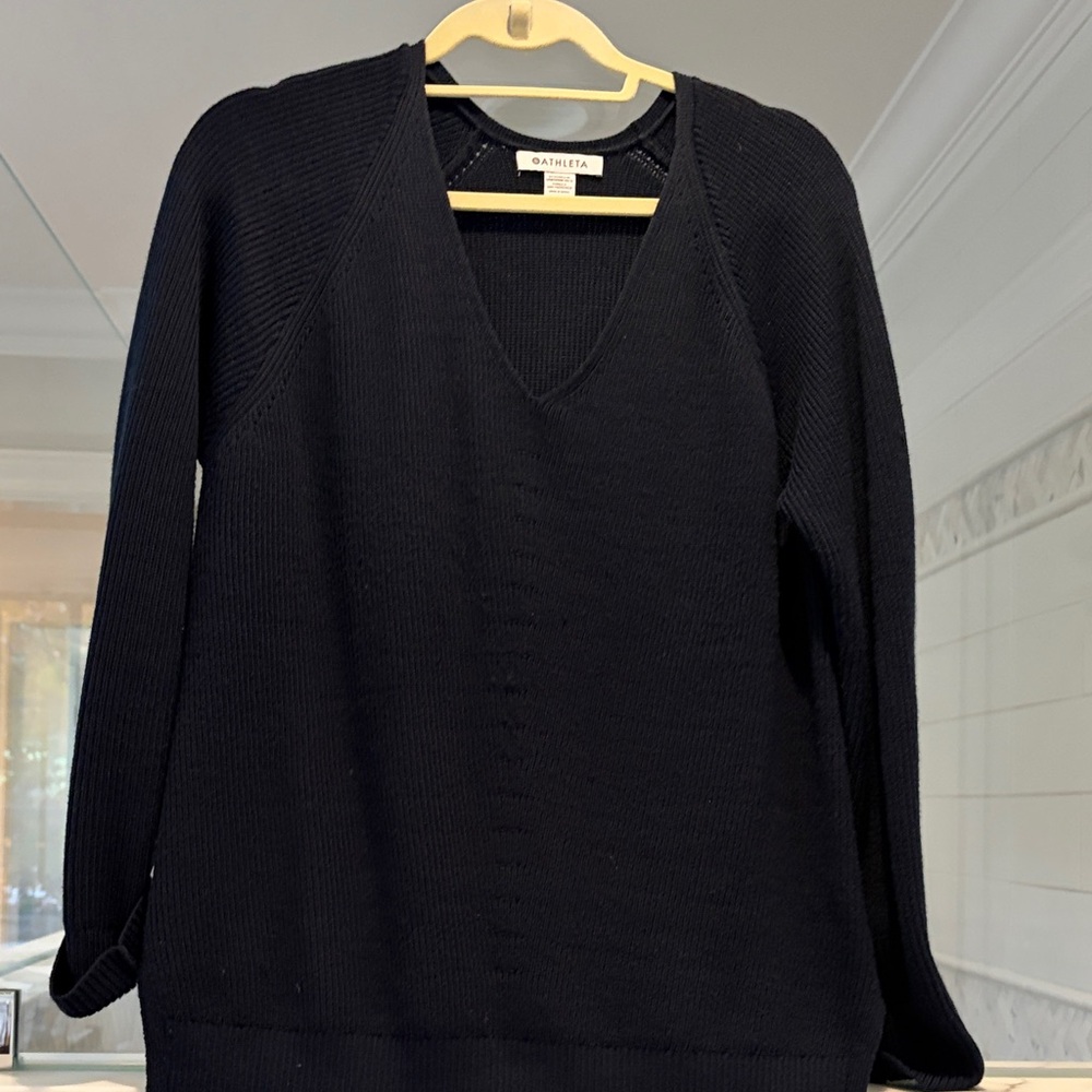Athleta Navy Textured oversized Sweater